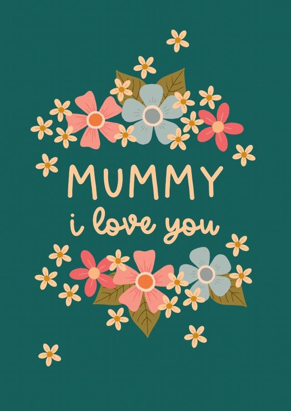 Pretty Floral Mothers Day Card for a Lovely Mummy created by The Pattern Press