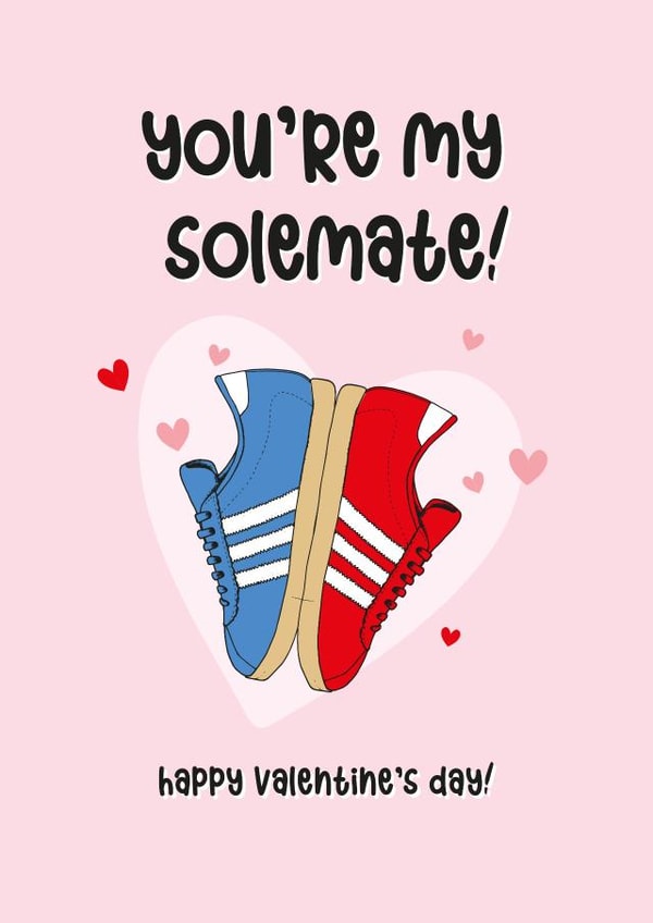 Solemate Trainers Valentines Day Card created by Lucy Marie Design