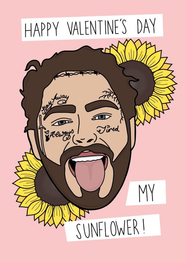 Post Malone Valentine’s Day Card created by Maisie-Jane Andrews
