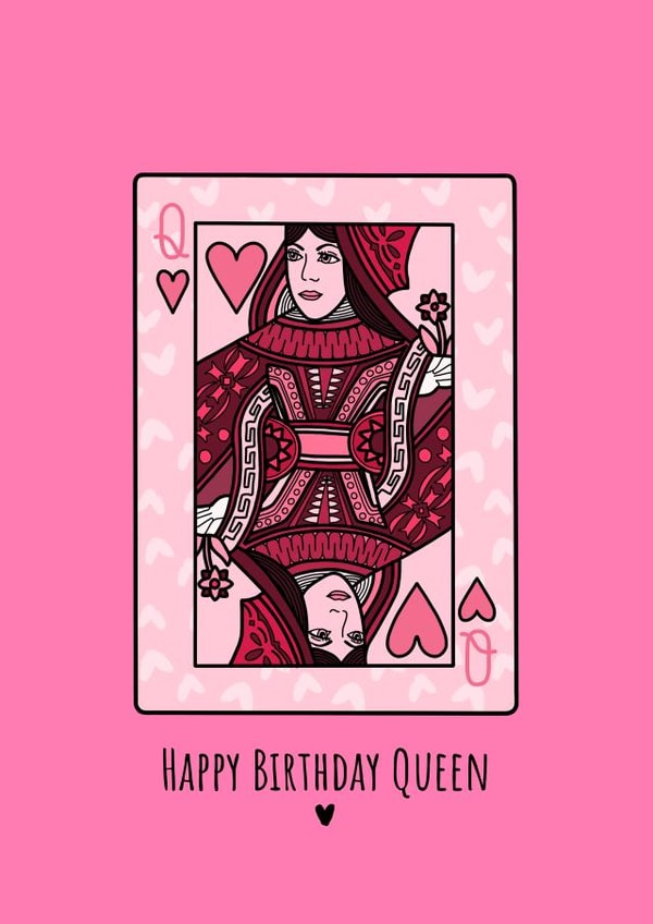 Queen of Hearts Birthday Card created by The Modest Lobster