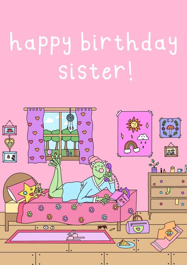Funky Frog Sister Card created by Sarah’s Little Shops
