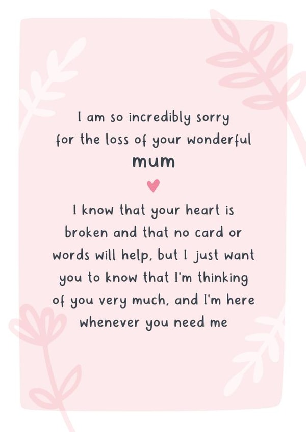 Sympathy Card Mum created by Fliss Muir