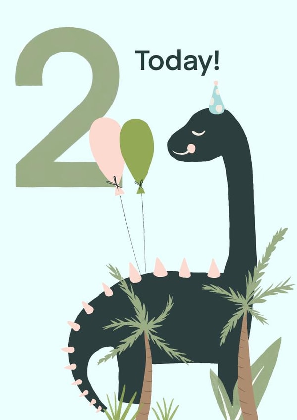 2 today dinosaur kids card  created by Emma Breen