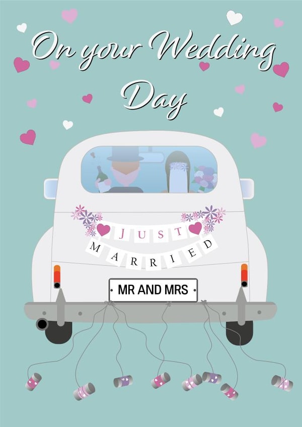 Wedding Car Mr and Mrs Card created by Cracking Cards!
