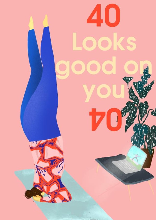 upside down card to 40th birthday  created by holaholga