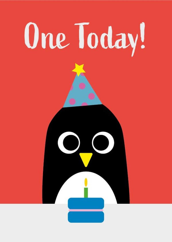 First Birthday Penguin Card created by Amy Munro