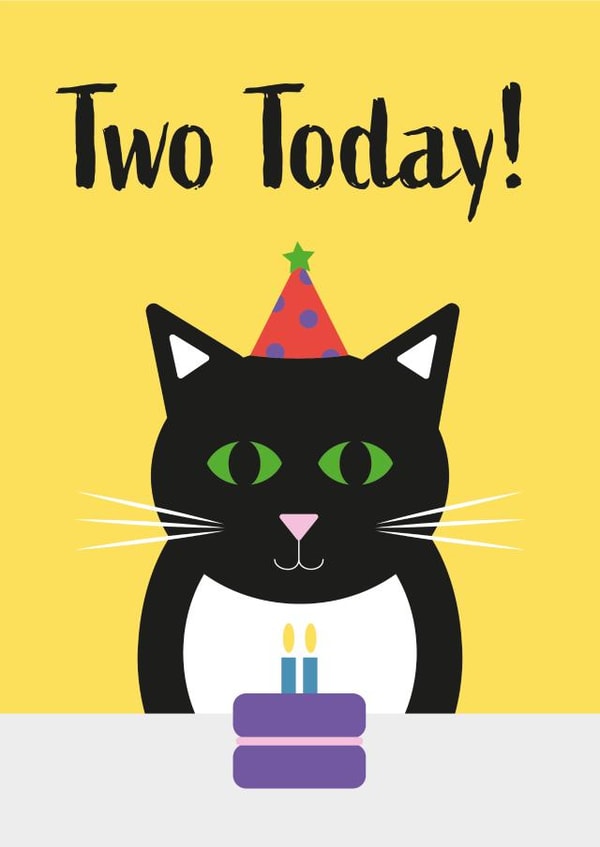 Cute Age Two Cat Card  created by Amy Munro