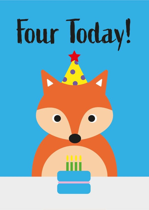 Cute Fourth Birthday Fox Card created by Amy Munro