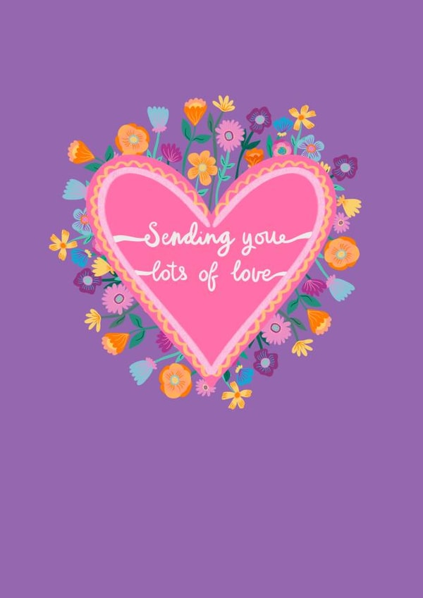 Sending you lots of love greetings card created by Rachel Singh