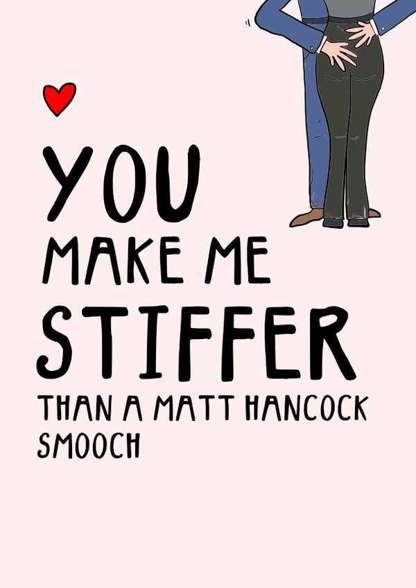Matt Hancock smooch Valentines card created by Hello Hatty