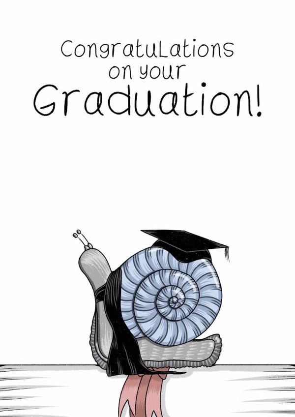 A cute graduation card- congratulations- snail celebration scroll created by Bonny Shatwell