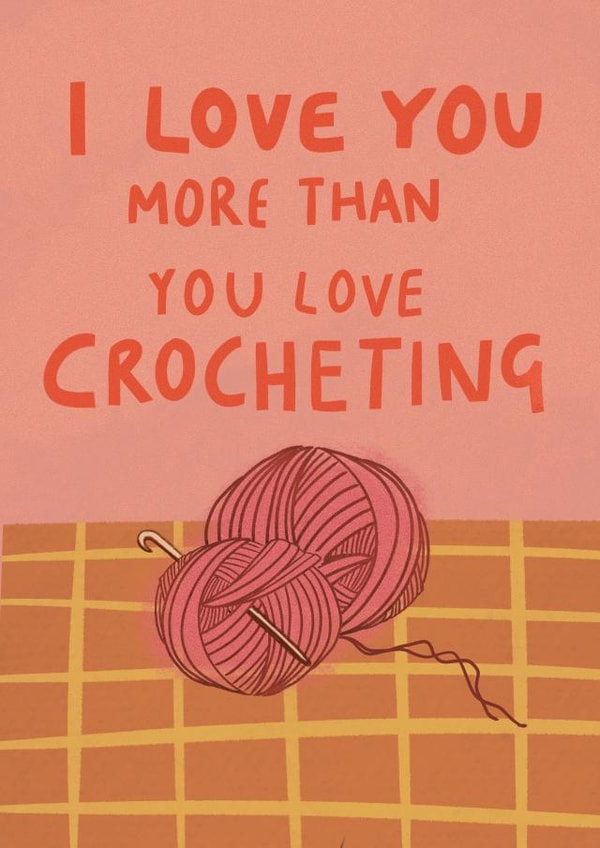 Crochet I love you card created by Amelia Katharine