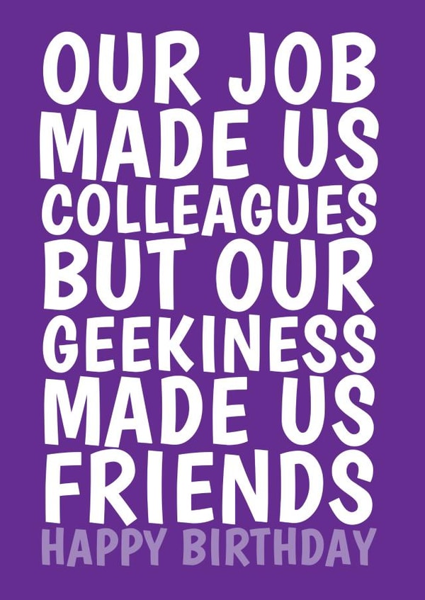 Geeky Work Colleague Birthday Card created by @Cupsie's Creations