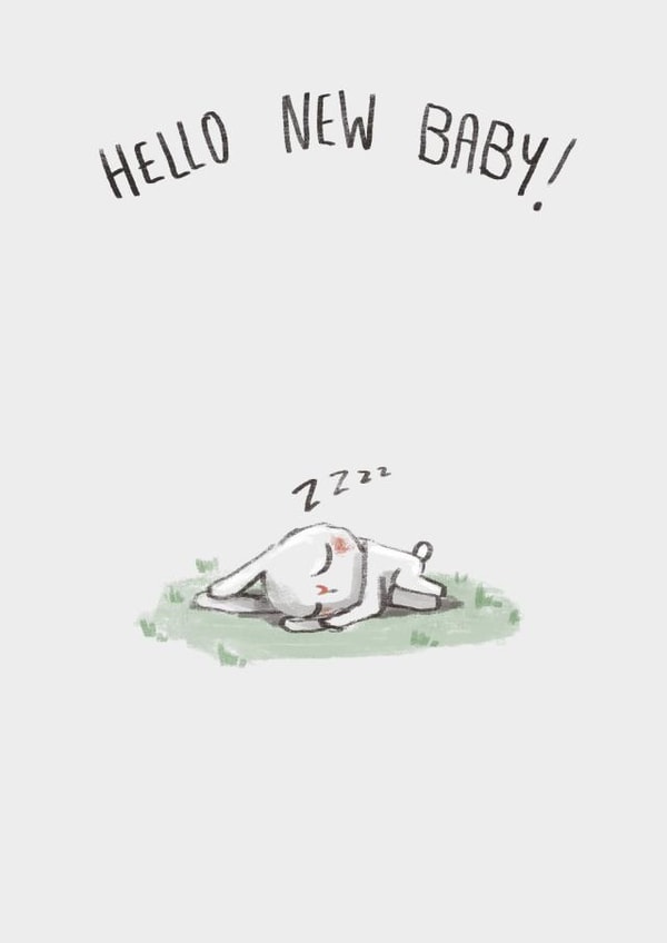 Hello New Baby, Bunny New Born Card created by @Jodsween