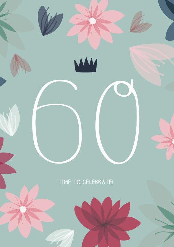 60th Birthday Card - Time to Celebrate! created by Two For Joy Illustration