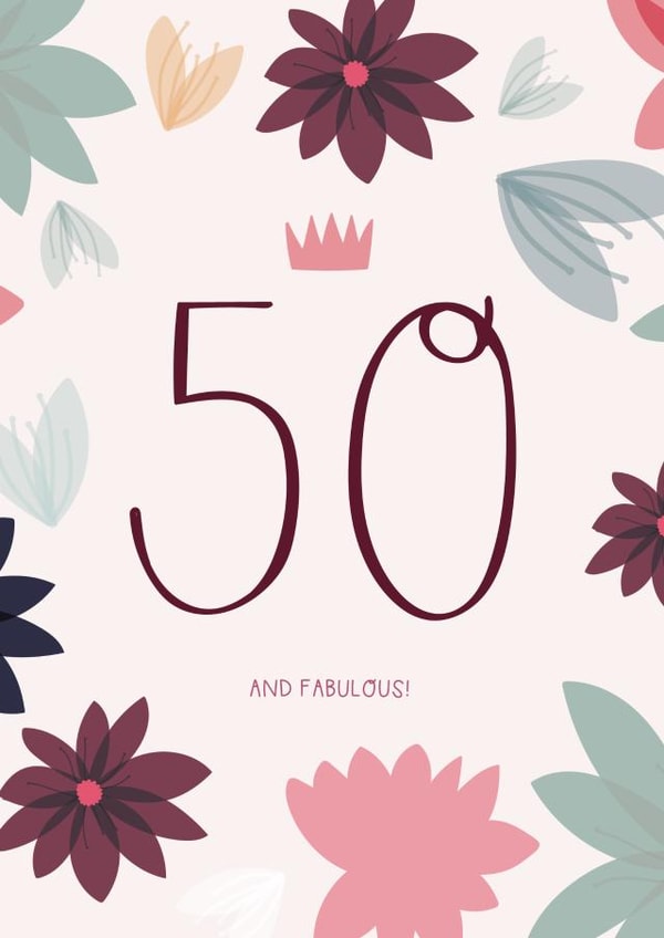 50th Birthday - 50 and Fabulous! created by Two For Joy Illustration