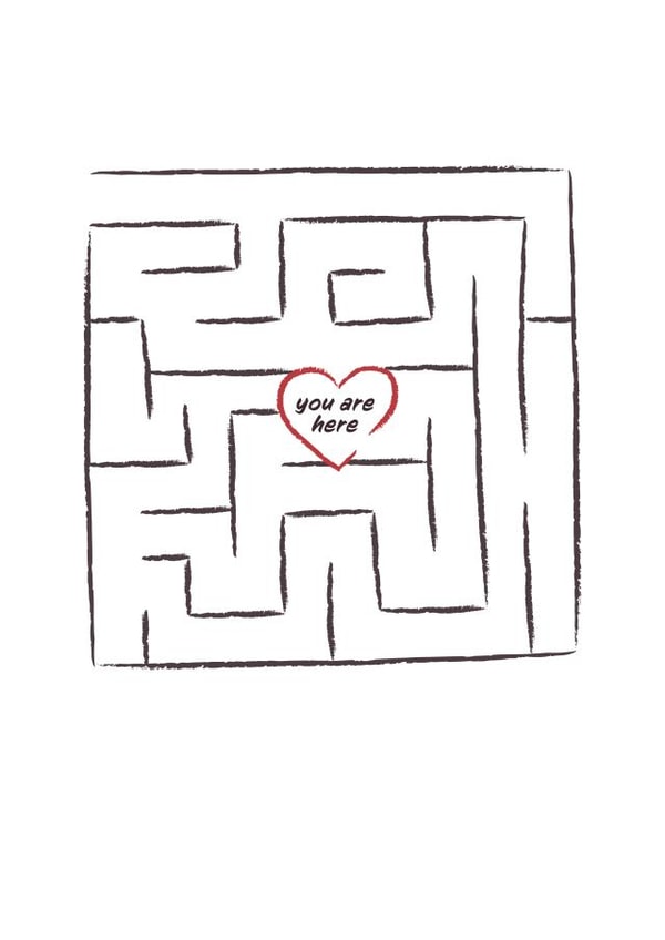 You Are Here Heart Maze Valentine Card created by Phil Tessier