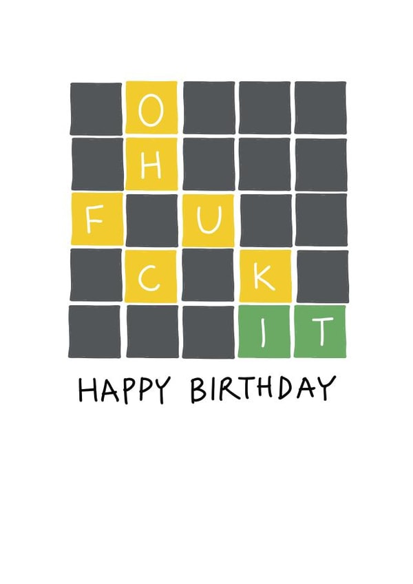 Wordle Birthday Card created by Rosie Johnson Illustrates