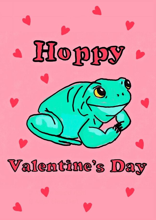 Hoppy Valentine's Day : Cute Frog Valentine's Day Card created by Emily Cullen