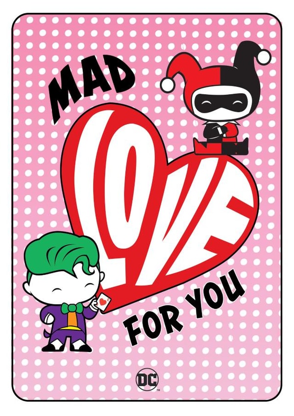 Funny Valentine's Day Card - The Joker and Harley Quinn - Mad Love For You - DC Comics created by Cardology