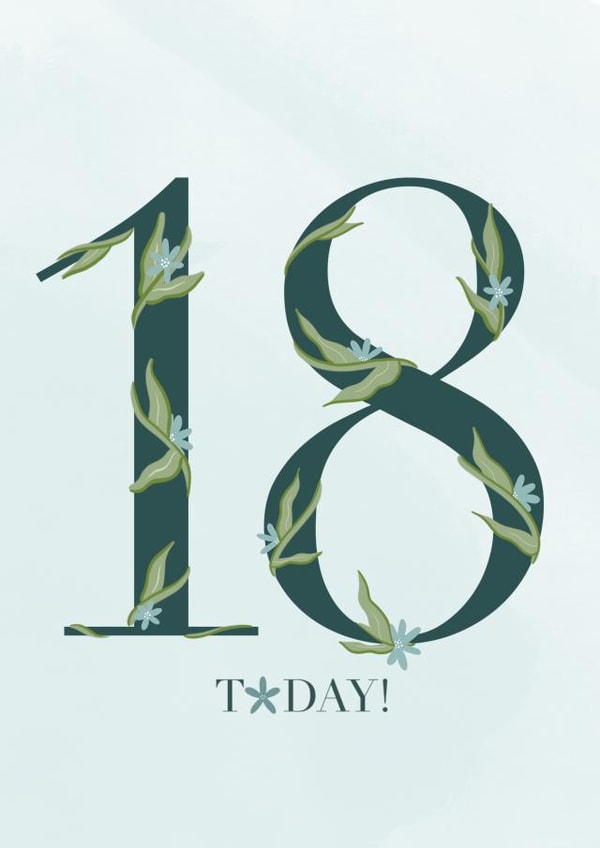 18th birthday floral card created by Emma Breen