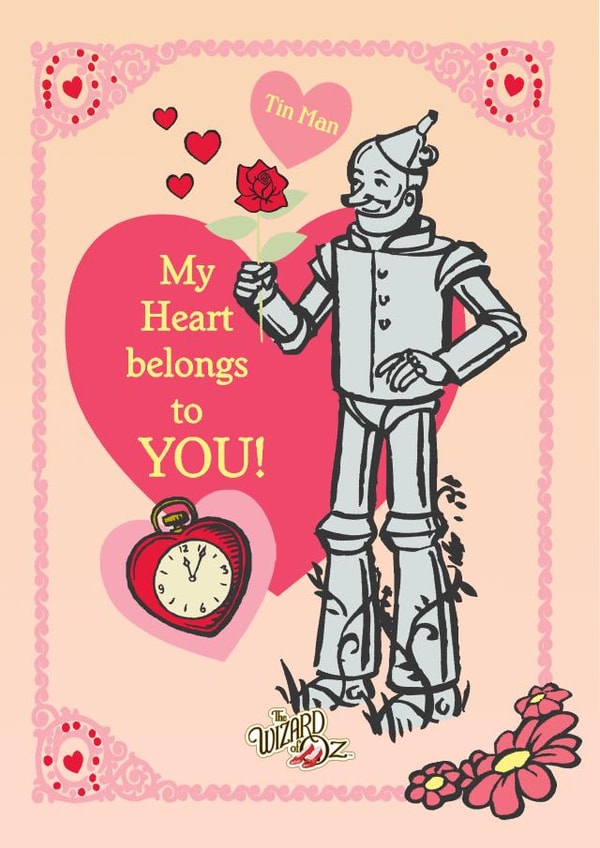 Cute Valentine's Day Card - Wizard of Oz - Tin Man - Heart Belongs to You created by Cardology