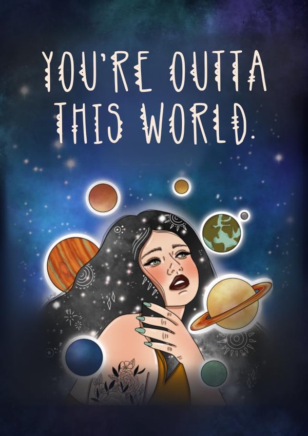 Space Girl Valentine/Galentine  created by Jessica Rigsbee: My Depiction Addiction 