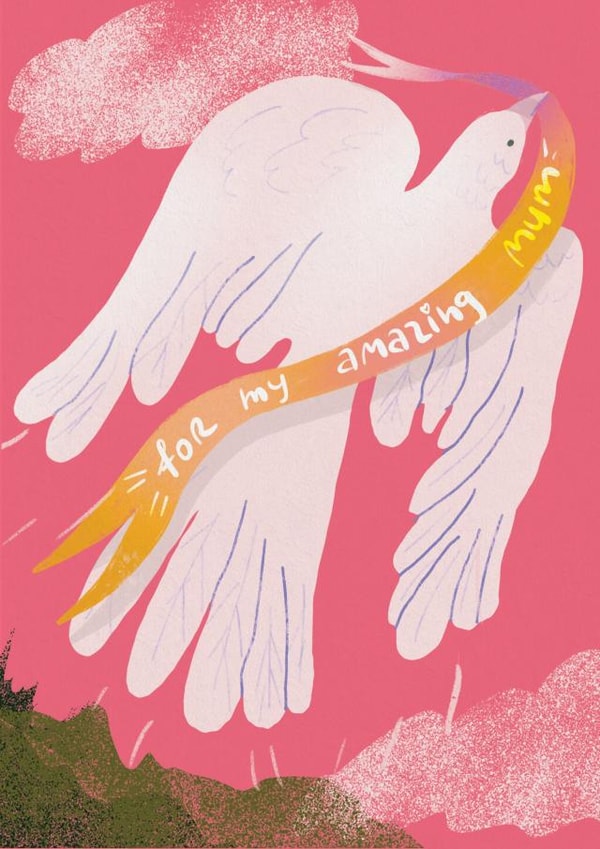 Pigeon bird sends your mum best wishes created by holaholga