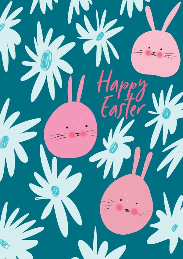 Pink bunnies easter card created by holaholga