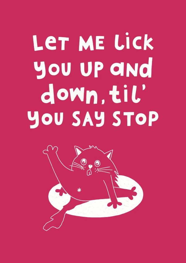 Happy Valentines Day Cheeky Cat created by Sweary Cats by Leaf Lane Studio