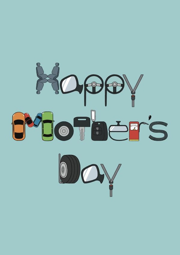 Mother's Day Car themed card. created by @hairheadsart
