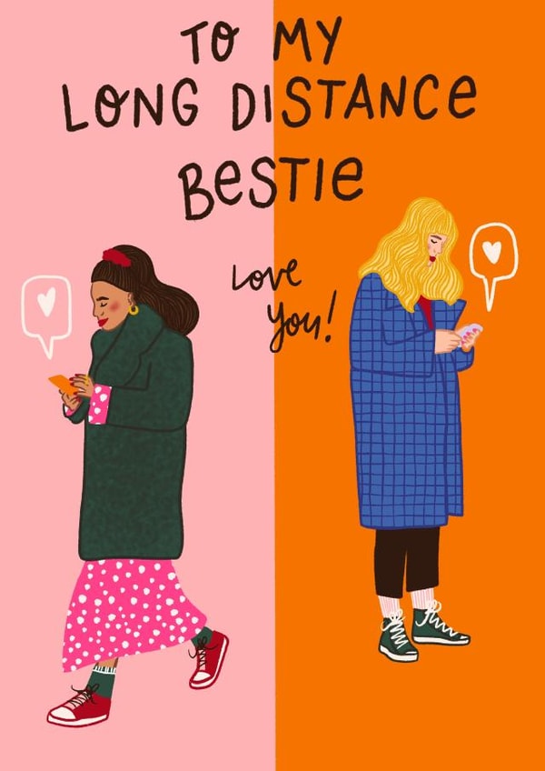To my long distance bestie Galentines card created by Emmy Lupin Studio 
