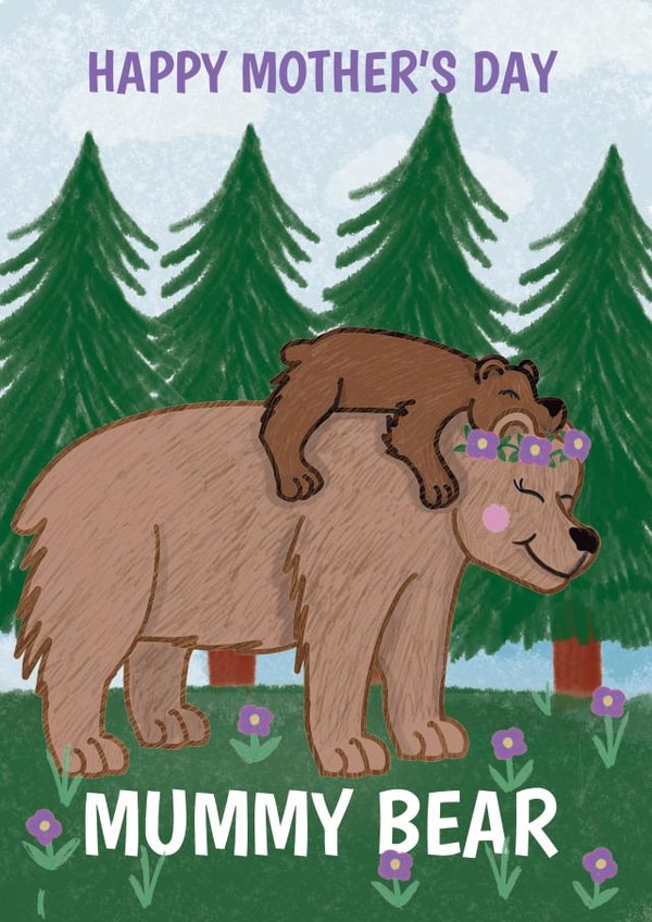 Cute Mummy Bear Mother's Day Card created by @Cupsie's Creations