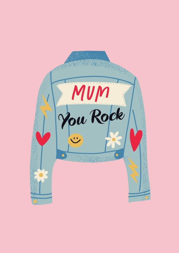 Mum You Rock Embellished Denim Jacket Mother’s Day Card created by Curious Day