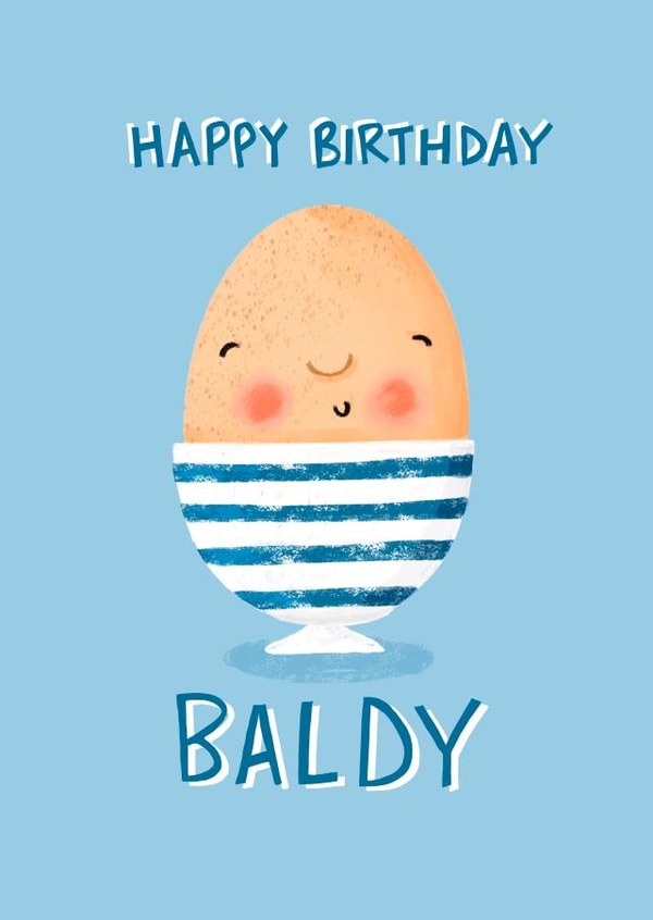 Baldy Birthday card created by Nicola Watson