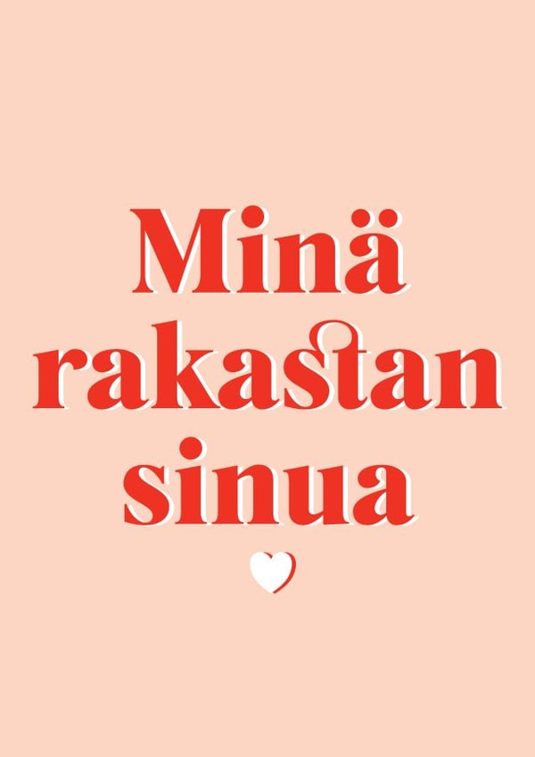 Finnish I love you Valentine's day card created by Always Sparkle