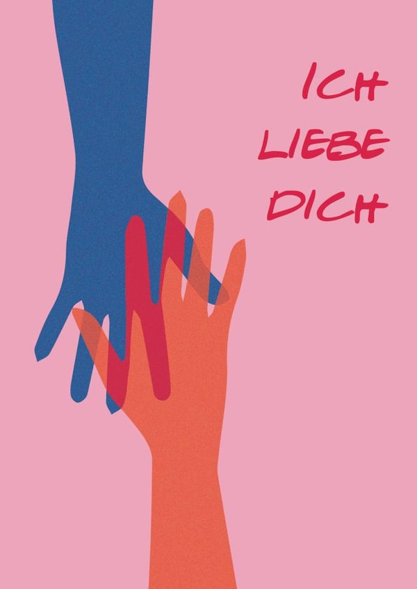 Ich liebe dich - I Love You in German created by Betsy Benn