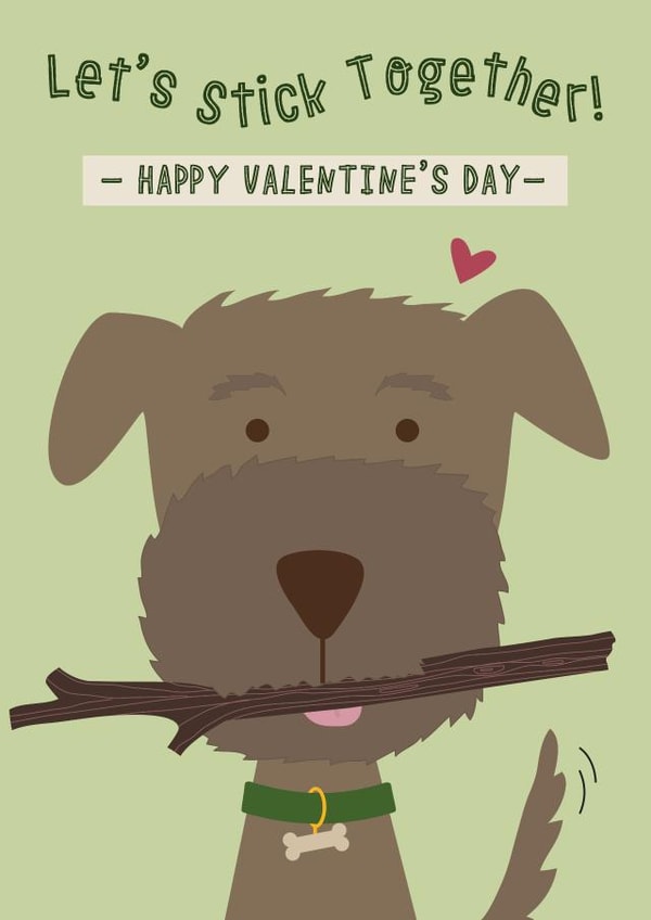 Let's Stick Together Dog Valentine Card created by Wink Design - Michelle Roberts