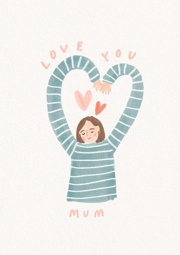 Pretty Mothers Day Card - Mum - Love You Mum created by Martha Ratcliff Illustration