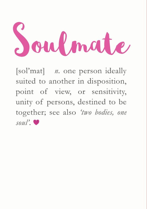 Soulmate Definition Wedding Anniversary Valentine's Card created by Bombus
