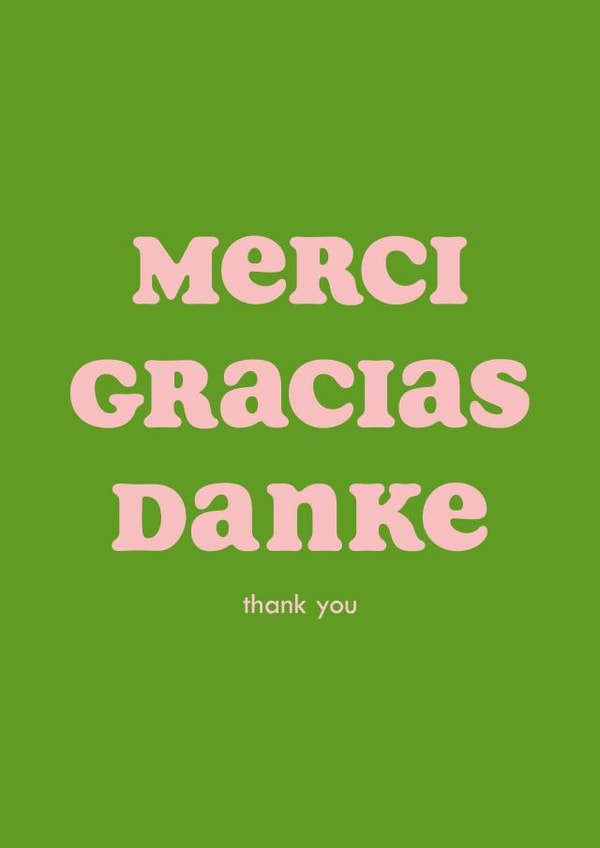 Merci Gracias Danke Thank you Card created by Club Mou