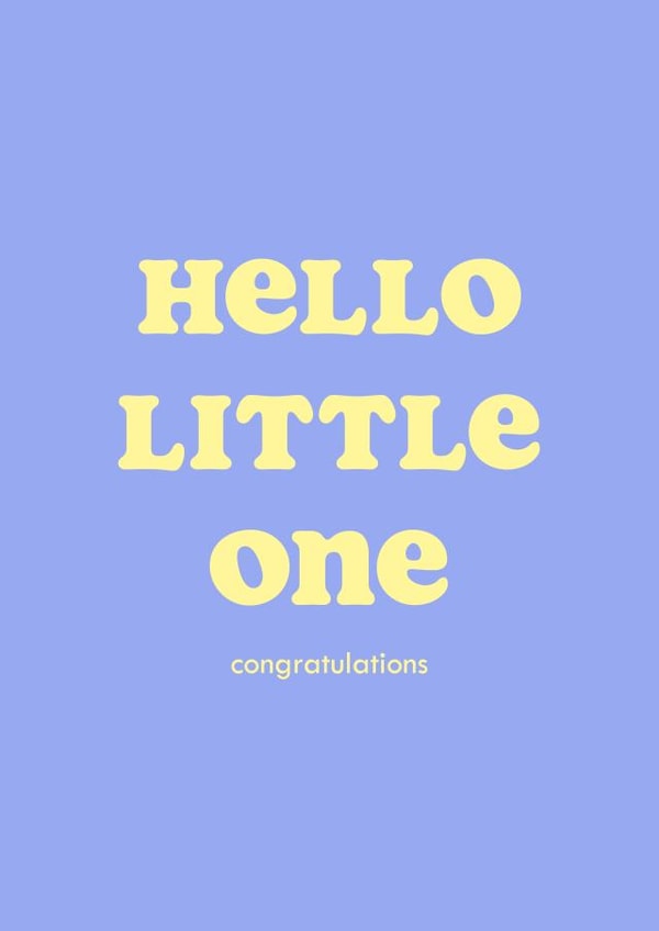 Hello Little One New Baby Card created by Club Mou