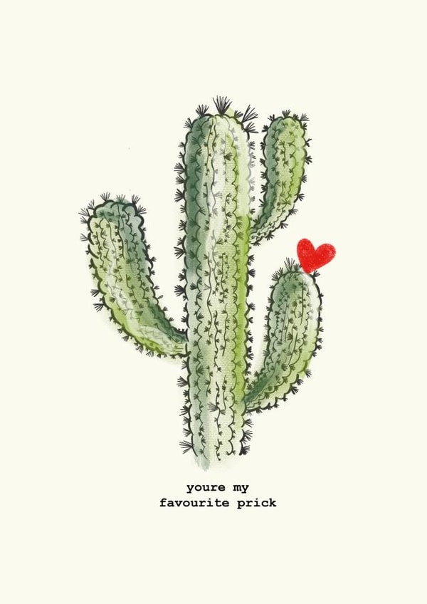 My favourite prick - Cheeky valentines card created by HURRICANE REMI