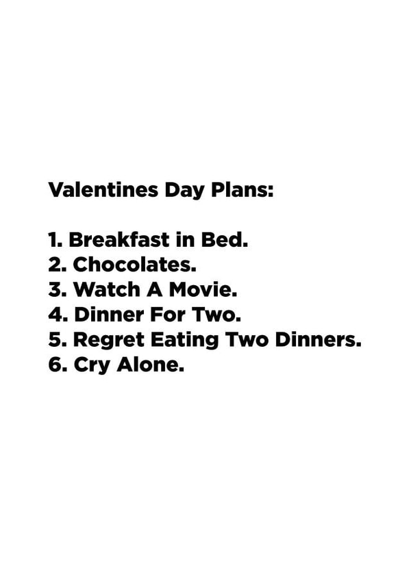 Funny 'Valentines Day Plans' Card created by Liss Doodles