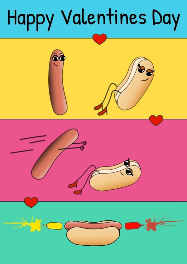 Hotdog Valentines Day Card created by Doodle Cards