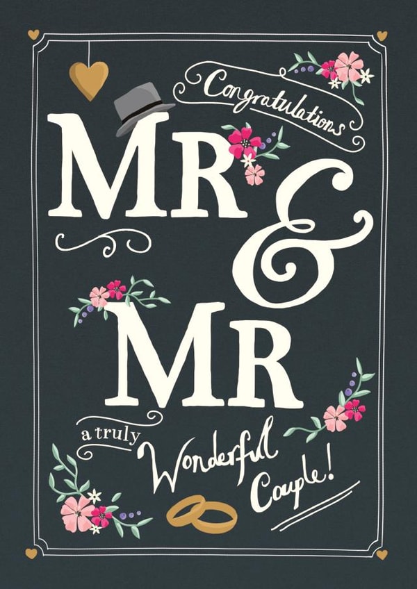 Mr & Mr Wedding Card - Classic card created by Heidi Pie