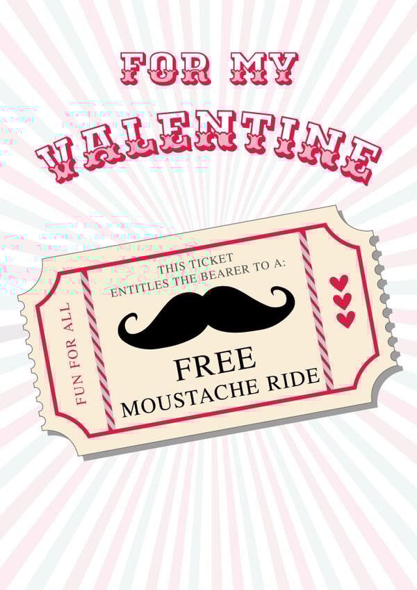 Free Moustache Ride Valentine Card created by Wink Design - Michelle Roberts