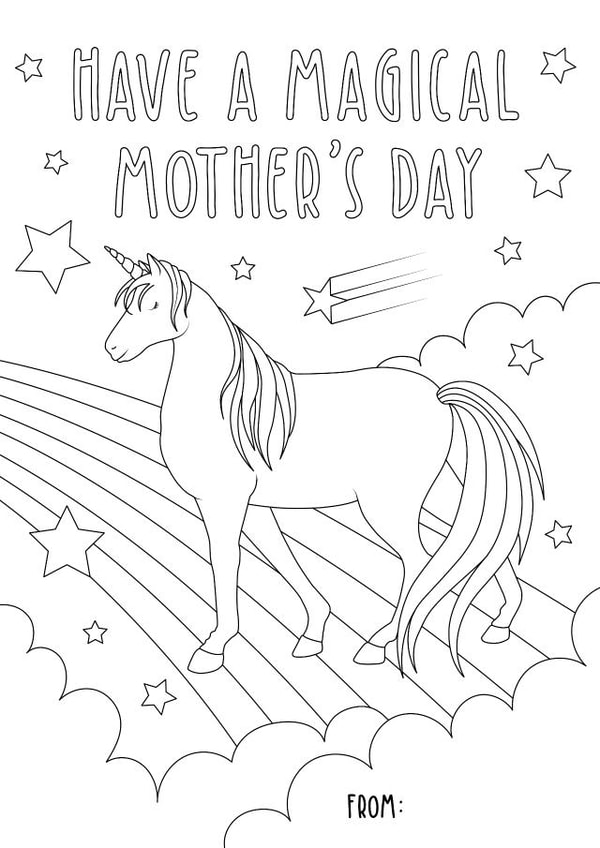 Mother's Day Magical Unicorn Colouring Card created by Zoe-Claire