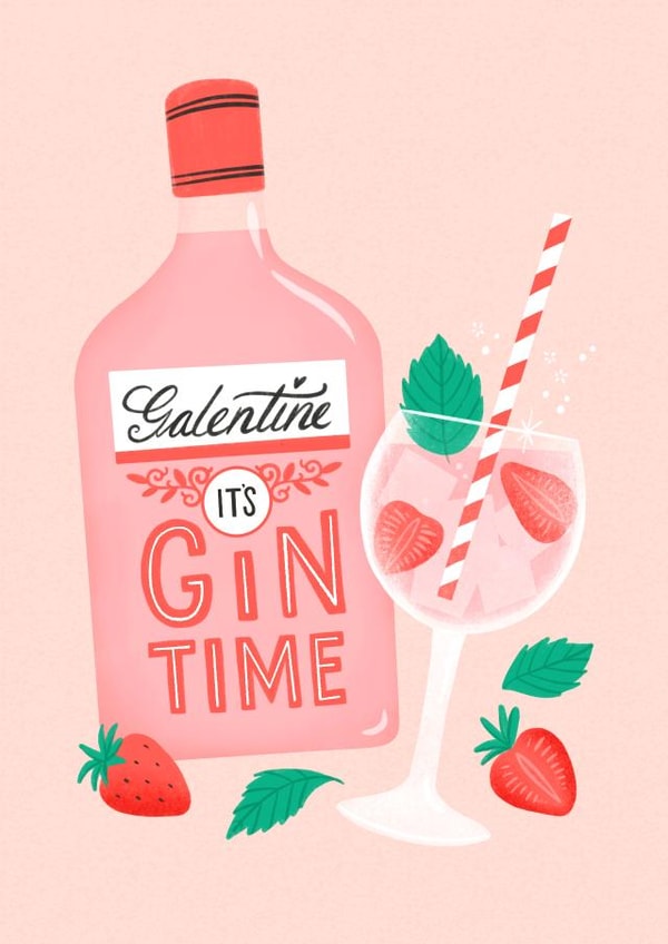 Gin Time Galentine's Day Card created by Bird & Co Studio
