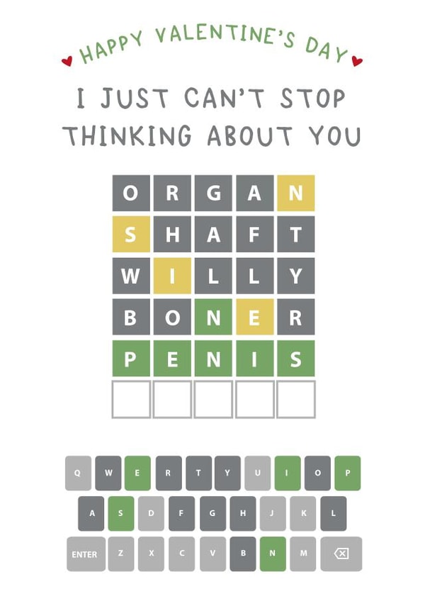 Rude Valentine's Wordle Card created by Wink Design - Michelle Roberts